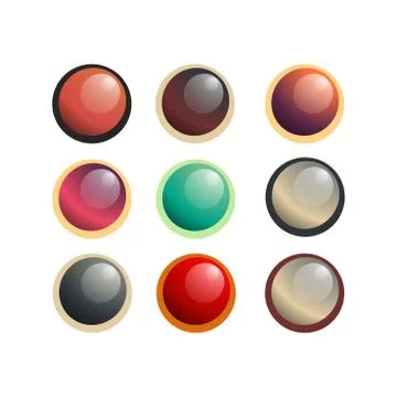 Button round circle icon vector label set, web symbol design illustration iso Stock Illustration