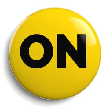 On Button Round Yellow Icon Stock Illustration