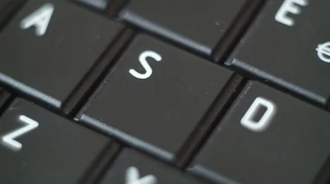 Button S Black PC Keyboard Typing Stock Footage 47309950