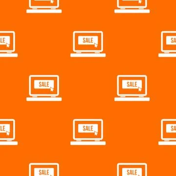 Button sale on laptop pattern seamless Illustrazione stock