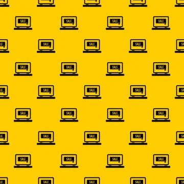 Button sale on laptop pattern vector 스톡 일러스트