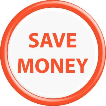 Button save money Stock Illustration
