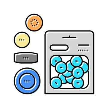 Button set color icon vector illustration イラスト素材