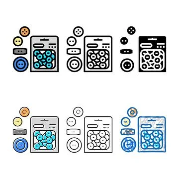 Button set color icon vector series Stock Illustration