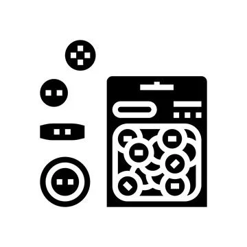 Button set glyph icon vector illustration 库存插图