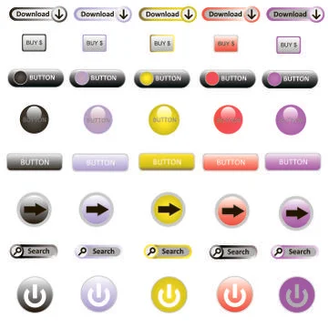 Button set Stock Illustration