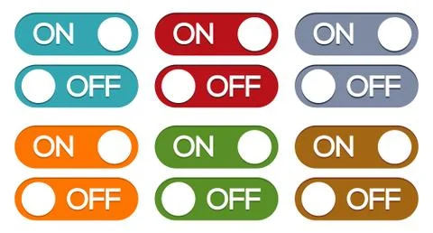 On - off button set Stock Illustration