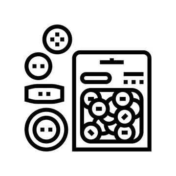 Button set line icon vector illustration Stockillustratie