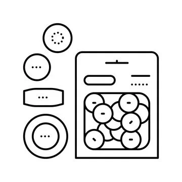 Button set line icon vector illustration Stockillustratie