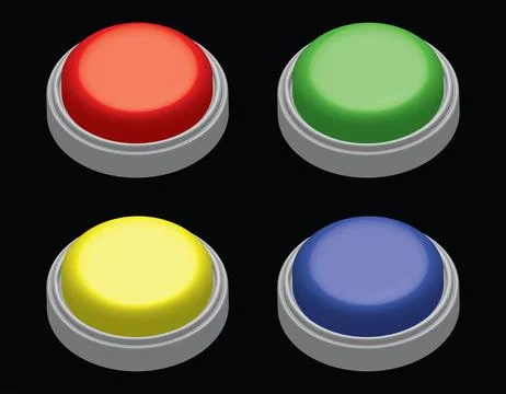 Button set, red, green, yellow Illustrazione stock