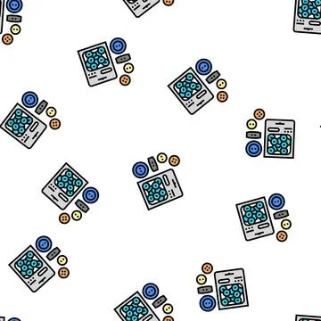 Button set vector seamless pattern Stockillustratie