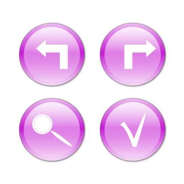 Button set with white arrows. Vector illustration. Stock Illustration