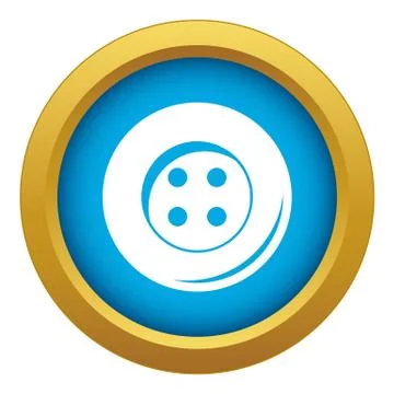 Button for sewing icon blue vector isolated Illustrazione stock