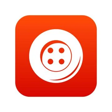 Button for sewing icon digital red Illustrazione stock