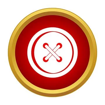 Button sewing icon on red circle isolated 库存插图