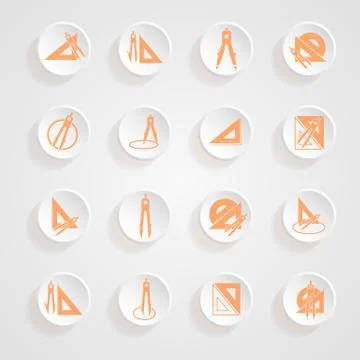 Button shadows measurement instrument vector set Stock Illustration