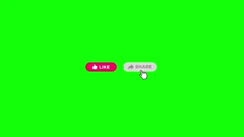 Like Button Share Overlay Mouse Click Animation Green Screen Promotion Stock Footage 345602507