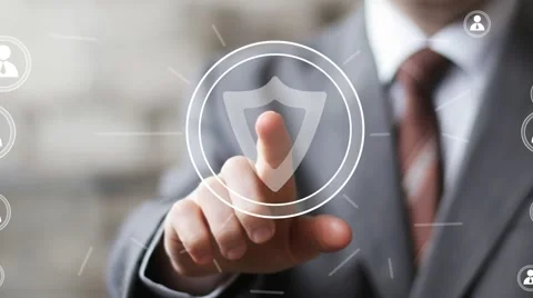Button shield security virus online business icon Stock Footage 52447422