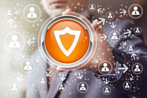 Button shield sign security virus business icon web Stock Illustration