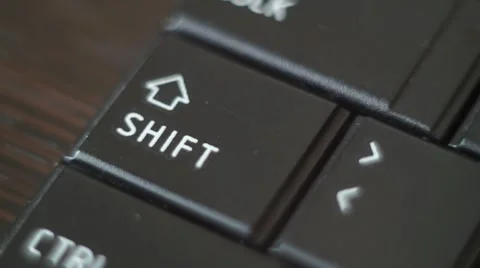 Button Shift Black PC Keyboard Typing Stock Footage 47309981