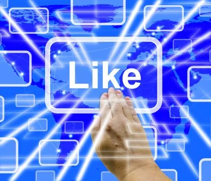 Like Button Showing Approval And Being A Fan 3d Rendering Stock Illustration