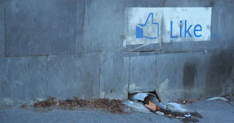 Like button sign used on the Internet, a thumbs up symbolizing the word like and Stock Footage 229652279