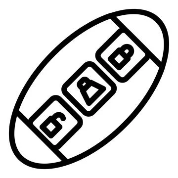 Button smart car key icon, outline style Stockillustratie