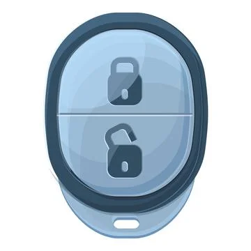 Button smart car key icon, cartoon style Illustrazione stock