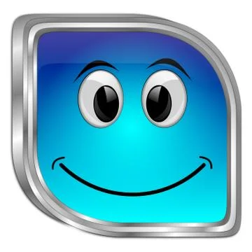 Button with smiling face - 3D illustration Stock Illustration