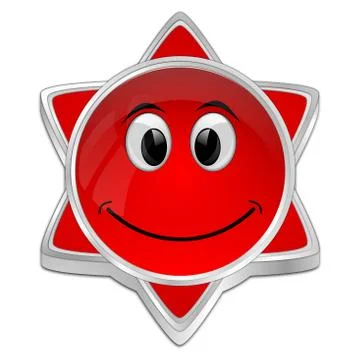 Button with smiling face - 3D illustration Stock Illustration