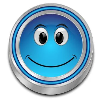 Button with smiling face - 3D illustration Stock Illustration