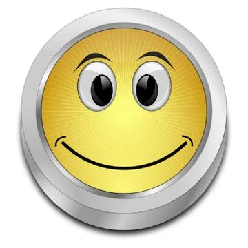 Button with smiling face - 3D illustration Stock Illustration