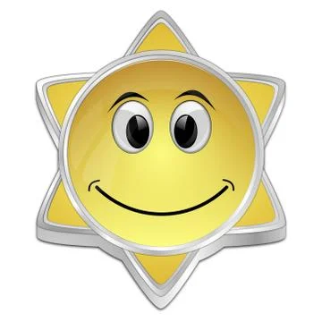Button with smiling face - 3D illustration Stock Illustration