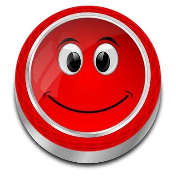 Button with smiling face - 3D illustration Stock Illustration
