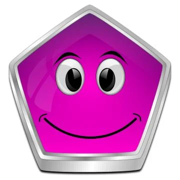 Button with smiling face - 3D illustration Stock Illustration