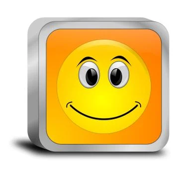 Button with smiling face Stock Illustration