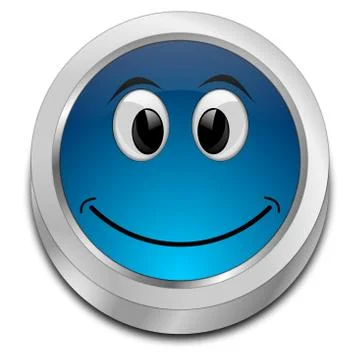 Button with smiling face Stock Illustration