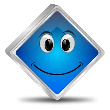 Button with smiling face Stock Illustration