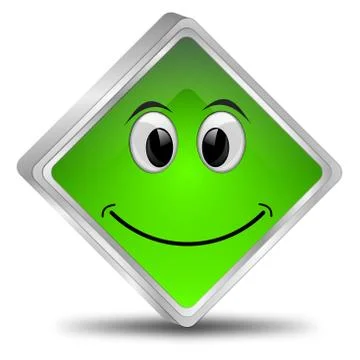 Button with smiling face Stock Illustration