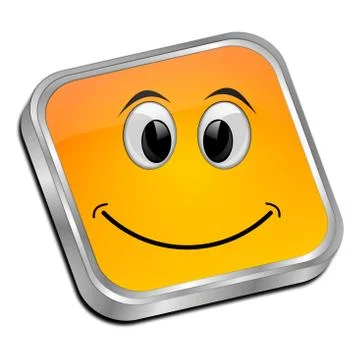 Button with smiling face Stock Illustration