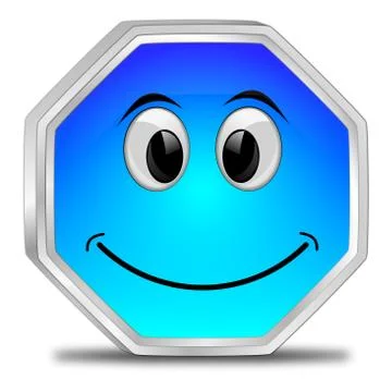 Button with smiling face Stock Illustration