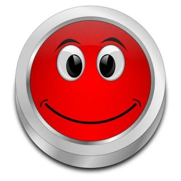 Button with smiling face Stock Illustration