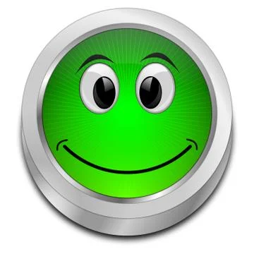 Button with smiling face Stock Illustration