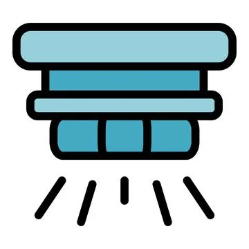 Button smoke detector icon vector flat Illustrazione stock