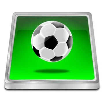 Button with Soccer ball - 3D illustration Stock Illustration
