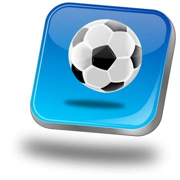 Button with Soccer ball Stock Illustration