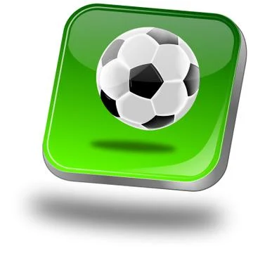 Button with Soccer ball Stock Illustration
