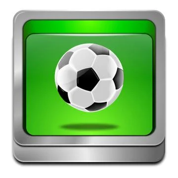 Button with Soccer ball Stock Illustration