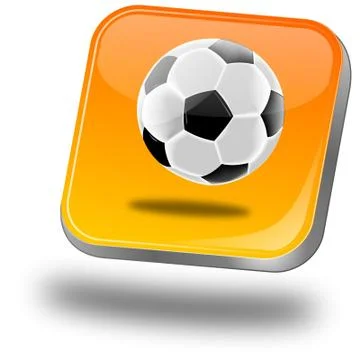 Button with Soccer ball Stock Illustration