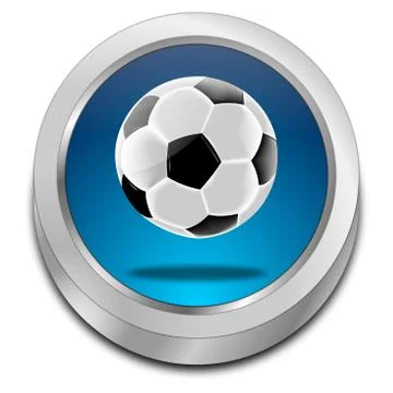 Button with Soccer ball Stock Illustration